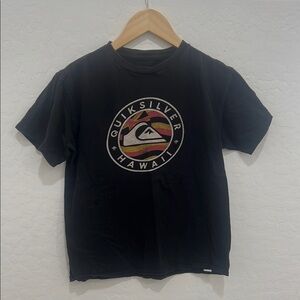 Quiksilver Black Short Sleeve Tee with Iconic Logo